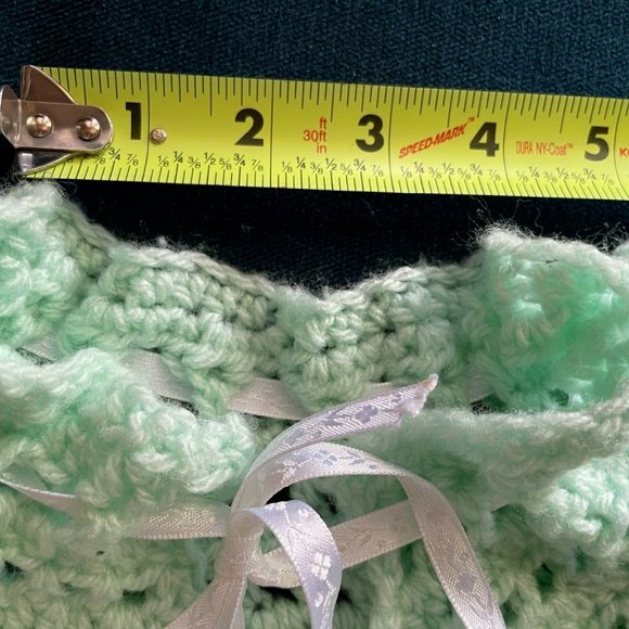 Crochet Baby Layette Jacket/Sweater & Blanket Set Baby Girl/Boy Unisex Green - Picture 10 of 10